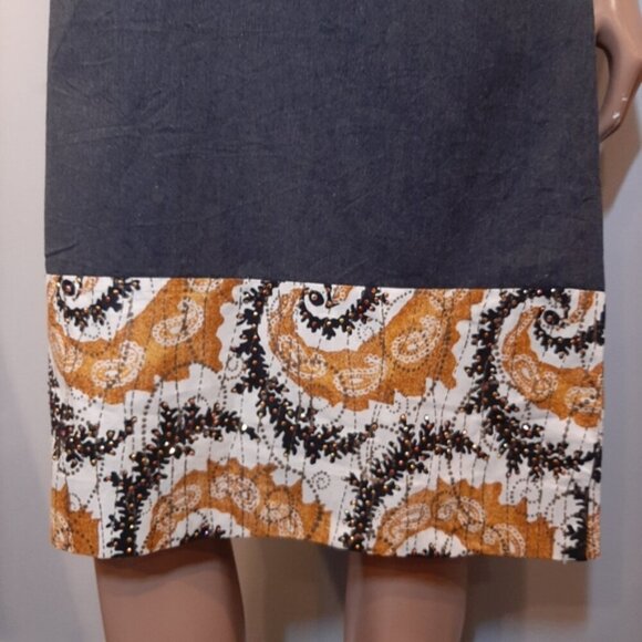 Idy Xotica African Designer Midi Dress Puff Sleeve Limited Edition Woodin Fabric - Picture 4 of 14